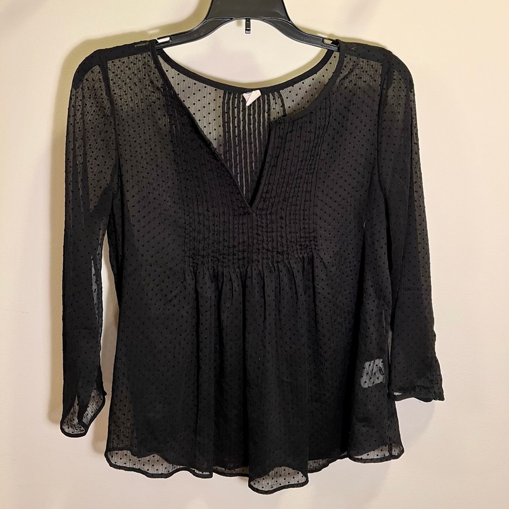 Old Navy black sheer blouse